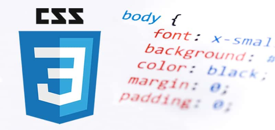 Imágen con el logo de CSS y código a su derecha